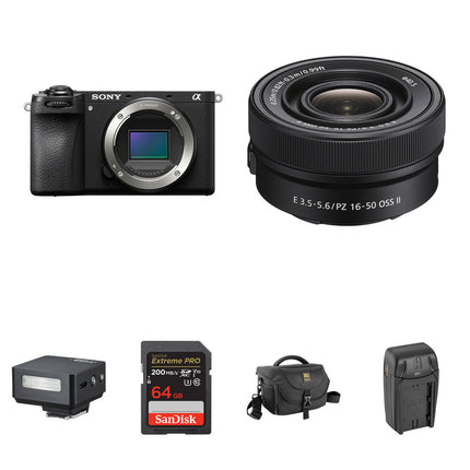 Sony a6700 Cámara Sin Espejo 26MP 4K120p con Lente 16-50mm y Mini Flash