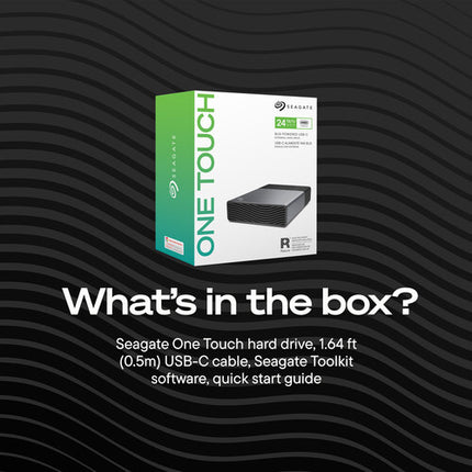 Seagate 24TB One Touch Disco Duro Escritorio USB-C Bus Powered