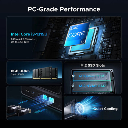 UGREEN DXP4800 Pro NAS 4 Bahías SATA M.2 SSD Intel Core i3 8GB RAM