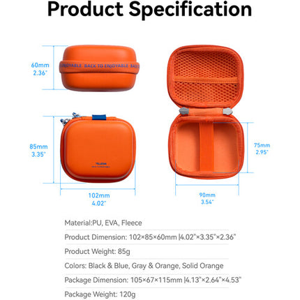 TELESIN DisAdv Mini Estuche para Cámara de Acción Resistente al Agua y Golpes Naranja