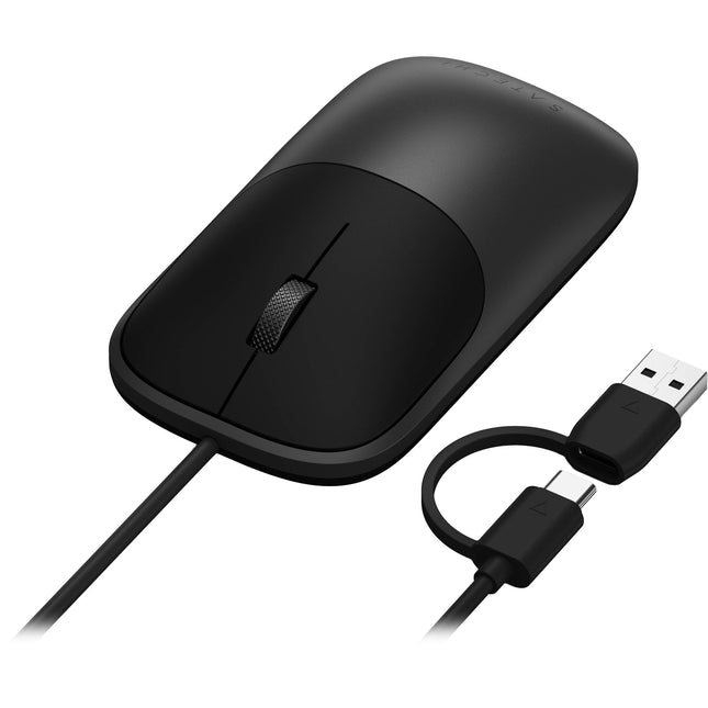 Satechi Slim LX Ratón Alámbrico USB-C Negro Anodizado 3.9 pies Cable