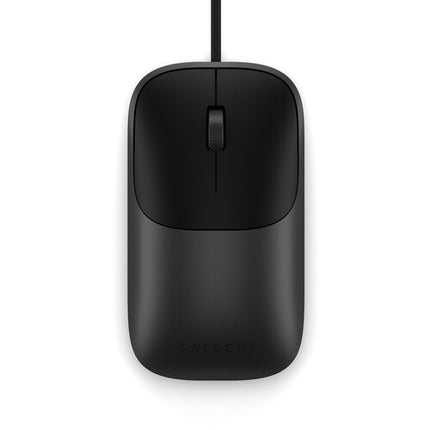 Satechi Slim LX Ratón Alámbrico USB-C Negro Anodizado 3.9 pies Cable