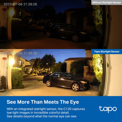 TP-Link Tapo C120 Cámara Wi-Fi Exterior 4MP Visión Nocturna 2560x1440 120° 2-Pack