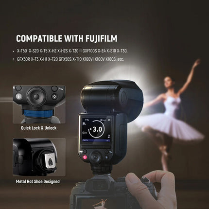 Neewer Z2PRO-F Flash Speedlite para FUJIFILM 76Ws Batería Litio USB-C