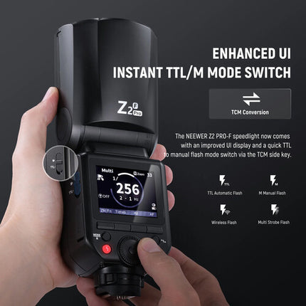 Neewer Z2PRO-F Flash Speedlite para FUJIFILM 76Ws Batería Litio USB-C
