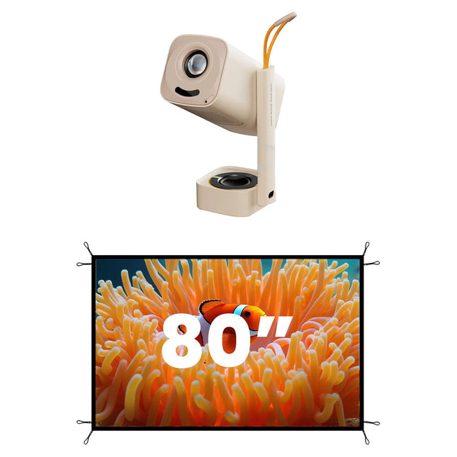 Yaber T1 Pro 220 Lúmenes Proyector LED Full HD Portátil con Pantalla Plegable 80"