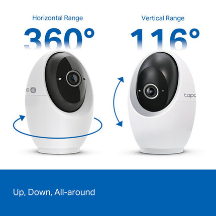 TP-Link Tapo C260 Cámara de Seguridad Interior UHD 4K Pan y Tilt con Visión Nocturna 40 pies 2 Pack