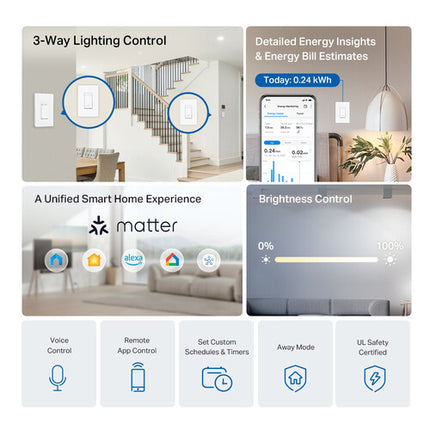 TP-Link Tapo S515D Interruptor Dimmer Inteligente Wi-Fi 3 Vías Kit 2 piezas