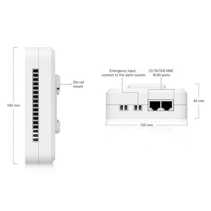 Ubiquiti UniFi Access Retrofit Hub Control para dos puertas uso interior DIN Rail
