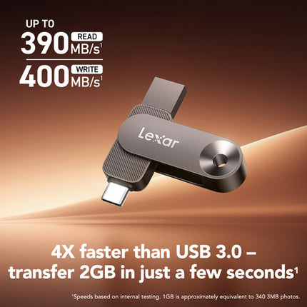 Lexar JumpDrive Dual Drive D500 USB 3.2 Gen 1 1TB Flash Drive USB-C USB-A 400 MB/s
