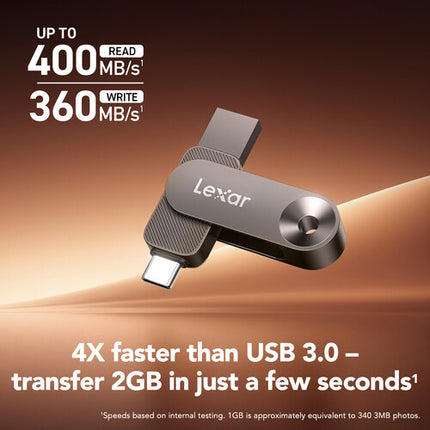 Lexar JumpDrive Dual Drive D500 USB 3.2 Gen 1 128GB Flash Drive 400MB/s