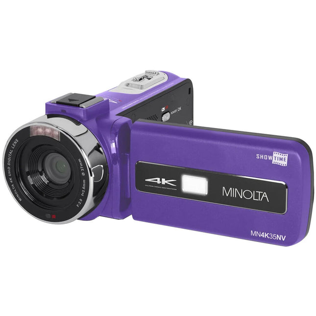 Minolta MN4K35NV Videocámara UHD 4K IR Visión Nocturna 13MP 18x Zoom Digital