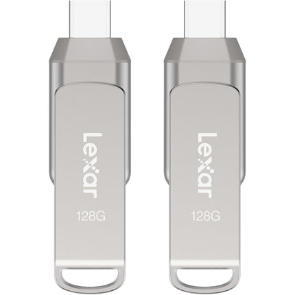 Lexar 128GB JumpDrive Dual Drive D400 USB 3.2 Gen 1 Flash Drive 130 MB/s 2-Pack
