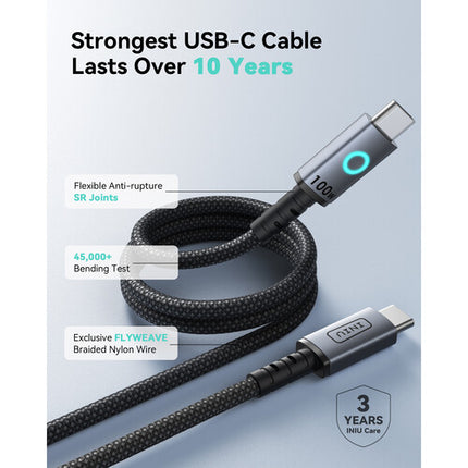 INIU Leopard Cable USB-C Magnético 100W Nylon Trenzado 1.2m