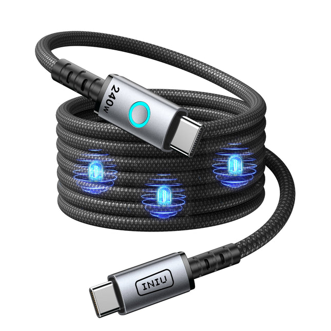 INIU Leopard Cable USB-C Magnético 4 Pies 240W Nylon Trenzado