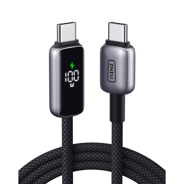 INIU Leopard Cable USB-C 100W 2 Conectores 6.6 Pies Nylon Trenzado
