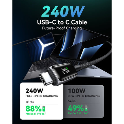 INIU Leopard Cable USB-C 240W 6.6 Pies Pantalla Digital 480Mb/s