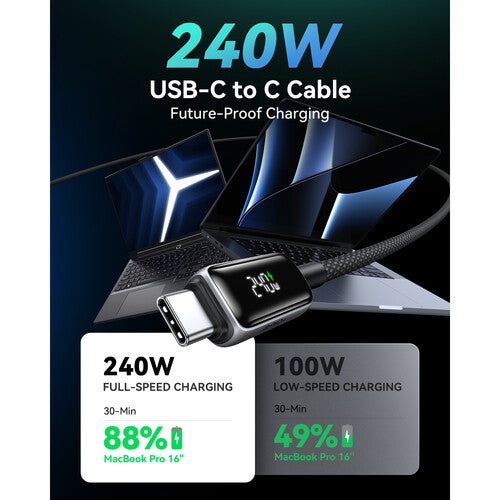 INIU Leopard Cable USB-C 240W 6.6 Pies Pantalla Digital 480Mb/s