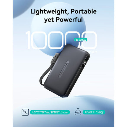 INIU PX11 Power Bank batería 10000mAh carga rápida 22.5W 2 USB-C con cable