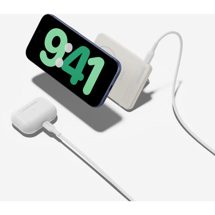 Belkin BoostCharge Slim Power Bank Magnético con Soporte 5000mAh 15W Qi2 y Cable USB-C 2'