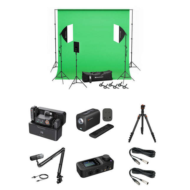 NearStream Solo Kit de Podcast Cámara VM20 4K Micrófono Inalámbrico Boom