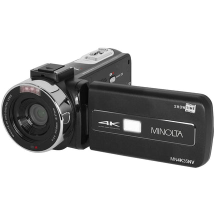 Minolta MN4K35NV Videocámara UHD 4K Con Visión Nocturna y Pantalla Táctil 3 Pulgadas
