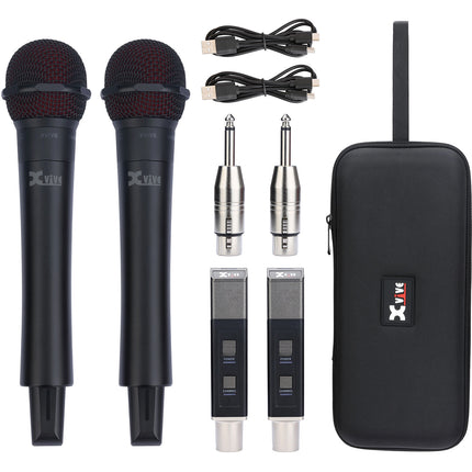 Xvive Audio M5D Sistema Inalámbrico de Micrófono de Mano 5.8 GHz 100' Alcance 24-Bit 48 kHz