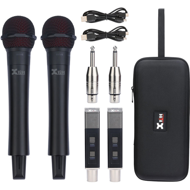 Xvive Audio M5D Sistema Inalámbrico de Micrófono de Mano 5.8 GHz 100' Alcance 24-Bit 48 kHz