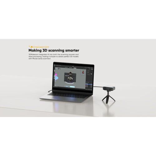 3DMakerPro Moose Premium Escáner 3D 0.03mm Precisión 10 fps Velocidad con Trípode y Plato Giratorio