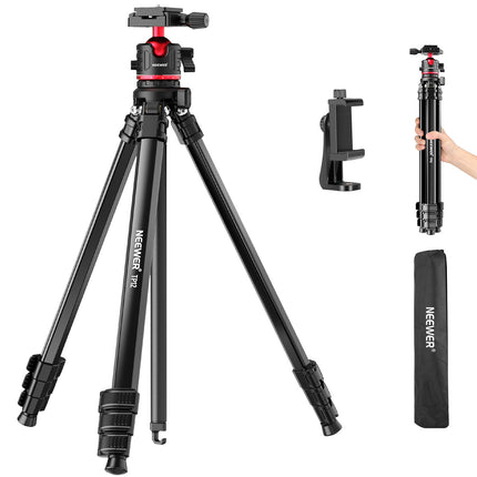 Neewer BASICS TP12 Trípode de Aluminio 66.5" Capacidad 11 lb con Cabezal esférico