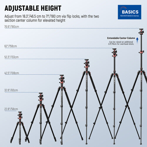 Neewer BASICS TP16 Trípode de Aluminio 70.9" Capacidad 17.6 lb