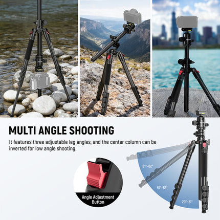 Neewer BASICS TP66 Trípode de Aluminio 64.5" con Rótula Carga 22 lb