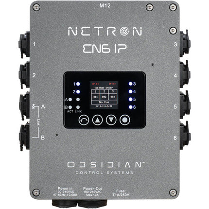Obsidian EN6 IP Art-Net sACN a nodo DMX con pantalla OLED 1.8" y cable IP66 bloqueo