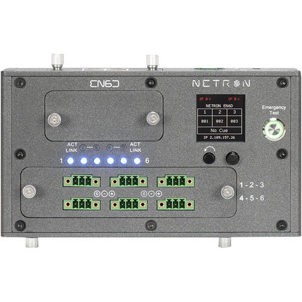 Obsidian EN6D Nodo Ethernet DMX para montaje en riel DIN con pantalla OLED 1.3" y soporte PoE