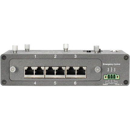 Obsidian EN6D Nodo Ethernet DMX para montaje en riel DIN con pantalla OLED 1.3" y soporte PoE
