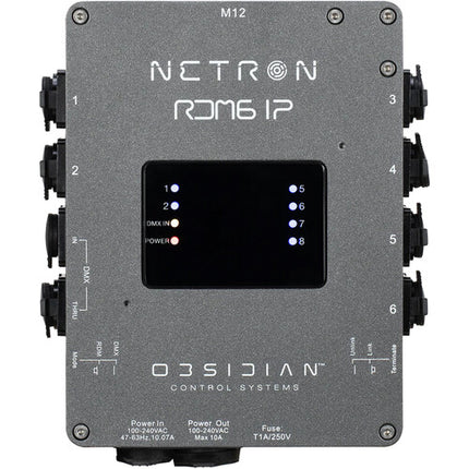Obsidian RDM6 IP DMX RDM Splitter 6 Salidas XLR 5 Pines IP66