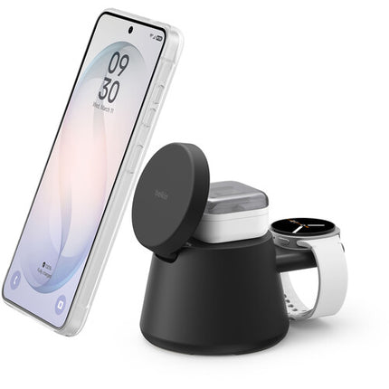 Belkin UltraCharge Modular Base de carga inalámbrica Qi2 25W 3 en 1 negra