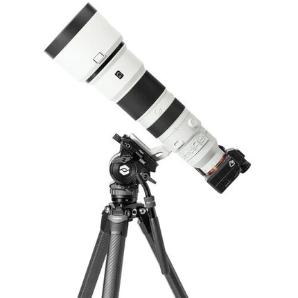 Fotopro O-9 Trípode de Fibra de Carbono con Cabezal Fluido MH-12 61.3" altura máxima capacidad 13.2 lb
