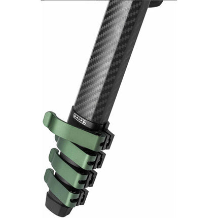 Fotopro O-9 Trípode de Fibra de Carbono 61.3 pulg Altura Máx con Cabezal MH-12 Fluid