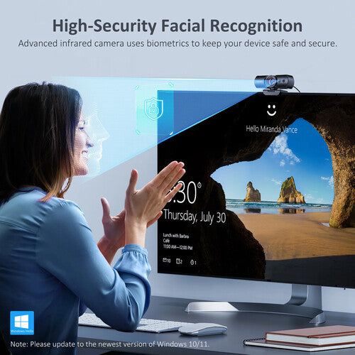 NexiGo HelloCam Full HD Webcam 1080p 30fps 90° Campo de Visión USB-C