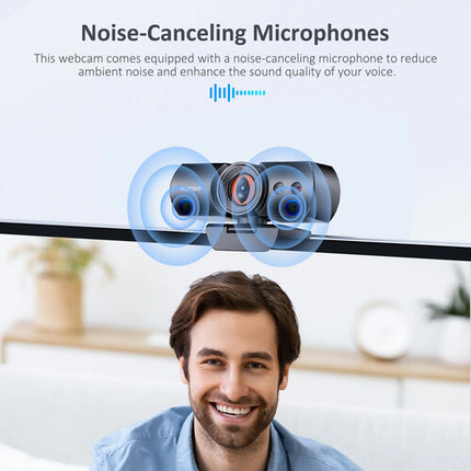 NexiGo HelloCam Full HD Webcam 1080p 30fps 90° Campo de Visión USB-C