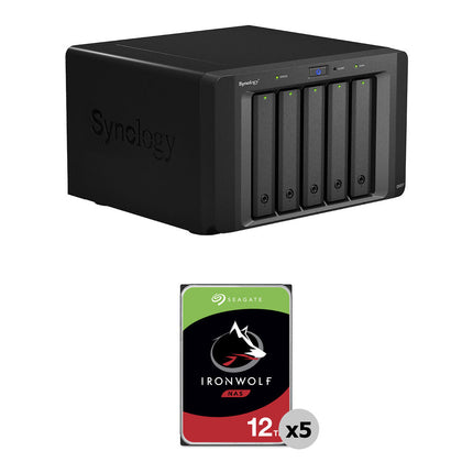 Synology DX517 Unidad de Expansión 60TB 5 Bahías con Seagate 12TB NAS