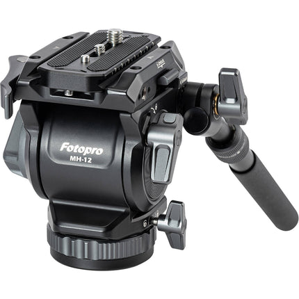 Fotopro O-9 Trípode de Fibra de Carbono con Cabezal Fluido MH-12 61.3" altura máxima capacidad 13.2 lb