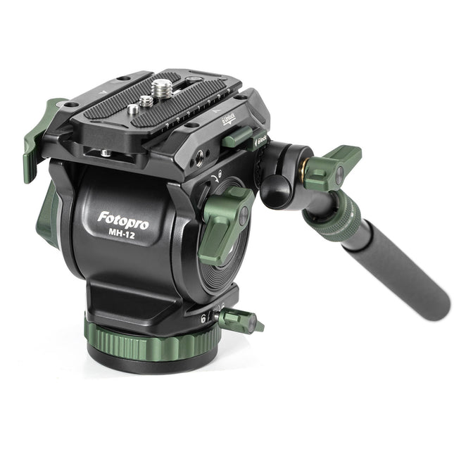 Fotopro O-9 Trípode de Fibra de Carbono 61.3 pulg Altura Máx con Cabezal MH-12 Fluid