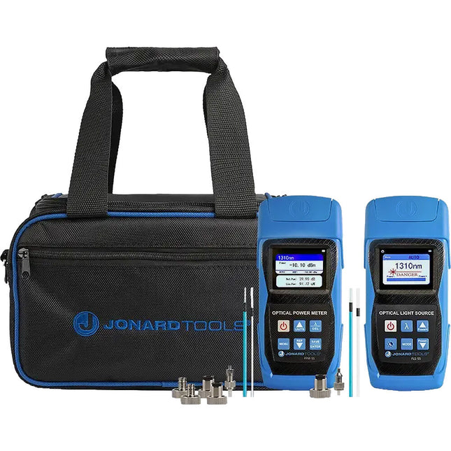 Jonard Tools Medidor de Potencia de Fibra Óptica con Fuente de Luz SM MM y Estuche Resistente H-22