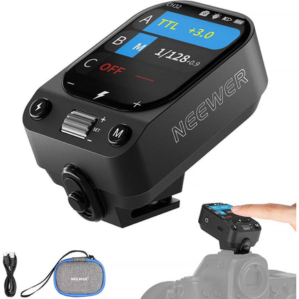 Neewer QZ-N Controlador de Flash Inalámbrico TTL para Nikon con Pantalla Táctil OLED batería recargable y estuche de almacenamiento