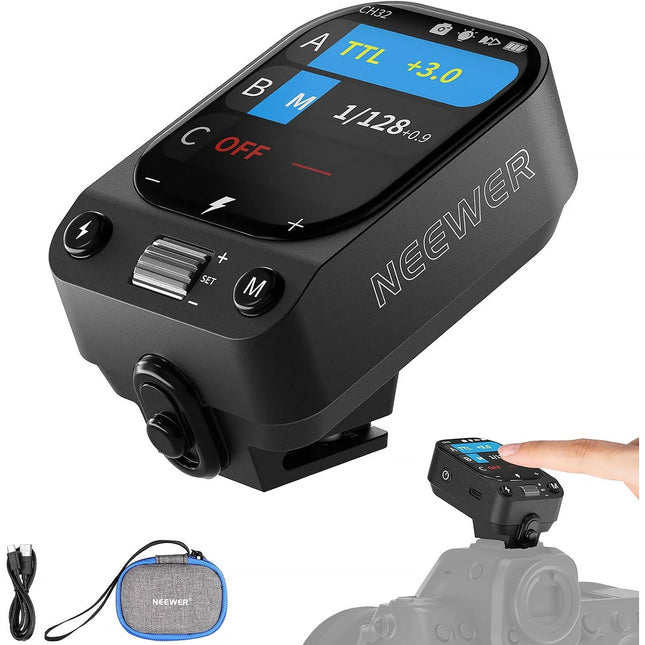 Neewer QZ-N Controlador de Flash Inalámbrico TTL para Nikon con Pantalla Táctil OLED batería recargable y estuche de almacenamiento