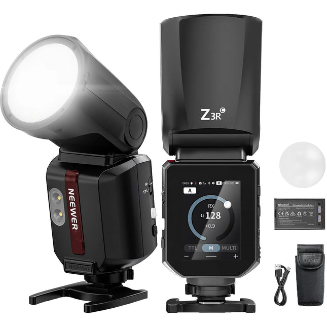 Neewer Z3R-C TTL Flash para Canon 100Ws Cabezal Redondo Batería Litio