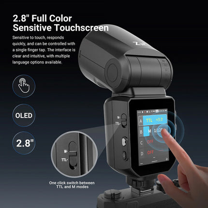 Neewer Z3R-N Flash Speedlite para Nikon Cabezal Redondo 100Ws Batería Litio USB-C