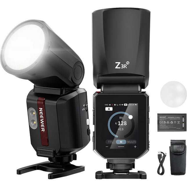 Neewer Z3R-N Flash Speedlite para Nikon Cabezal Redondo 100Ws Batería Litio USB-C